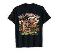 Funny Coffee Appreciation Café Capybara Value Graphic T-Shirt, Men, Black, S