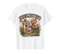 Funny Coffee Appreciation Café Capybara Value Graphic T-Shirt, Men, White, L