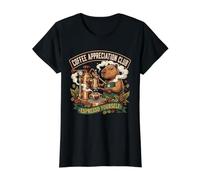 Funny Coffee Appreciation Café Capybara Value Graphic T-Shirt, Women, Black, M