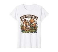 Funny Coffee Appreciation Café Capybara Value Graphic T-Shirt, Women, White, XS