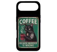 Funny Coffee Cat "Coffee because murder is wrong" Men Women Case for iPhone Air
