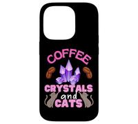 Funny Coffee Crystals and Cats Witch Quote Halloween Cats Case for iPhone 14 Pro