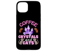 Funny Coffee Crystals and Cats Witch Quote Halloween Cats Case for iPhone 15 Plus