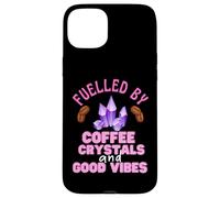 Funny Coffee Crystals and Good Vibes Witch Quote Halloween Case for iPhone 15 Plus