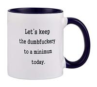 Funny Coffee Cup 11 Oz Funny Coffee Mugs Let's Keep to A Minimum Today The Office Coffee Drinking Cup with Cheerful Quote Novelty Mug for Office Friends Men Women