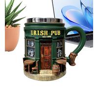 Funny Coffee Cup - 3D Vintage Novelty Resin 300ml, Irish Pub Tea Mug, Humorous Design for Coffee Tea Milk Beer, Eye Catching Drinkware, Home Office Bar Travel St Patrick's Day Christmas