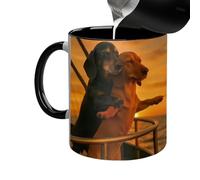 Funny Coffee Cup - Ceramic Couple Dachshund - Dachshund Coffee Mug Tea Cup | Gift Mug for Manager - Professional Chaos Coordinator Hot Cold Water Milk Juice Birthday Valentines Day Wedding Party