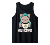 Funny Coffee Love Satanic Cat Hail Lucipurr Tank Top