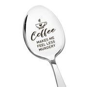 Funny Coffee Lover Gifts for Husband Wife Birthday Christmas Gifts for Mum Dad Gag Gift for Best Friend Birthday Present for Grandad Granny Retirement Gift Coffee Makes Me Feel Less Murdery Spoon