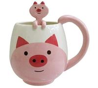 Funny Coffee Mug 14 oz Pig Coffee Mug with Spoon Funny Gift Mug Novelty Cup Ceramic Mug Gift for Women Men Birthday Christmas