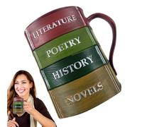 Funny Coffee Mug - Handmade 3D Coloured Book Tea Cup Made of Resin | Heat Resistant Drinking Cup with Ergonomic Handle for Whisky Juice Beer Cocktails, Ideal Collection, Novelty Coffee Cup