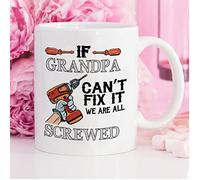 Funny Coffee Mug If Grandpa Can't Fix It No One Can Wall Hanger Ceramic Coffee Mug 11 oz Coffee Mug Tea Cup White Gift for Women Men