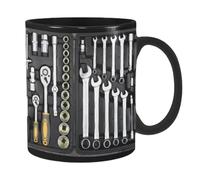 Funny Coffee Mug - Mechanic Black Mug, Mechanic Toolbox Set Mug | Mechanic Toolbox Mug, Large Capacity Mug for Beer, Whiskey, Soup, Wine, Water, Juice, Novelty Gift for Car Enthusiasts