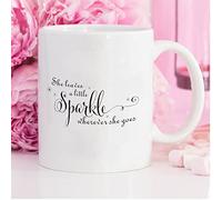 Funny Coffee Mug She Leaves A Little Sparkle Wherever She Goes Ceramic Coffee Mug 11 oz Coffee Mug Tea Cup White Gift for Women Men