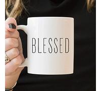 Funny Coffee Mugs Blessed Mug Rae Dunn Inspired Gift Simple Text Font Coffee Mug Blessed Gift Thanksgiving Mug