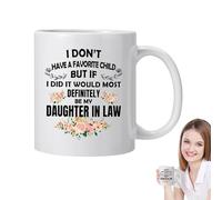 Funny Coffee Mugs - Colourful Drinking Cups, Ceramic Tea Cups for Daughter in Law | Microwave Safe Mugs, My Favorite Daughter in Law Give Me This Mug, Microwavable Mugs for