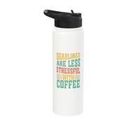 Funny Coffee Quote for Work Stress Relief Stainless Steel Insulated Water Bottle