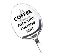 Funny Coffee Spoon Friendship Gifts Valentine's Day, Christmas Gifts Anniversary Presents for Women Men Enjoy Your Coffee Spoon for Lovers, Bookworms, Wedding(Silver)