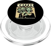 Funny Coffee Turning Zombies Into Productive Humans Vintage PopSockets PopGrip for MagSafe