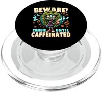 Funny Coffee Zombie Girl Beware Zombie Until Caffeinated PopSockets PopGrip for MagSafe