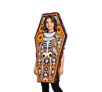 Funny Coffin Skull Costume | Coffin Shape Skeleton Onesie Loose Clothes - Halloween Skeletons Casket Outfits,for Women Men Kids Props Stage Performance Themed Dance Party, Role-Playing Activity, Birth