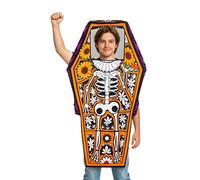 Funny Coffin Skull Costume - Comfortable Coffin Shape Skeleton Onesie | Halloween Skeletons Casket Outfits,for Women Kids Cosplay Props Stage Performance Themed Dance Party Role-Playing Activity Birth