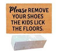 Funny Coir Doormat Please Remove Your Shoes The Kids Lick The Floors Welcome Front Porch Decor Doormat for The Entrance Way Personalized Rugs with Rubber Back Non Slip Coir Doormat 23.6 x 15.10 inch