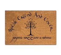 Funny Coir Doormat Speak Friend and Enter with The Elvish Doormat Entryway Outdoor Mat with Heavy Duty Front Porch Welcome Mats Natural Coconut Mat Novelty Prank Gift Funny Coir Mat 23.7x15.7 inch