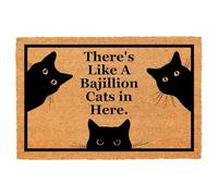 Funny Coir Doormat Welcome Mats with Heavy Duty Front Porch Patio Welcome Mats Entry Natural Coconut Brown Mat Novelty Gift Doormat 23.7 x 15.7 inch (Bajillion Cats)