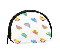 Funny Colored Watermelon, Women's Storage Bag Shell Makeup Bag Small Coin Purse Shell Change Pouch