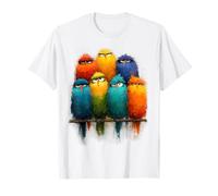 Funny Colorful Bird Art Crazy Birds Family T-Shirt
