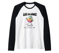 Funny Colorful Bird Shirt Cute Bird Humor Tee Life is Short Raglan Baseball Tee