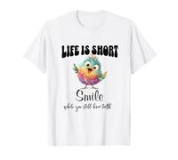 Funny Colorful Bird Shirt Cute Bird Humor Tee Life is Short T-Shirt