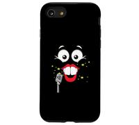 Funny Comedy Face with Microphone - Stage Humor Design Case for iPhone SE (2020) / 7/8