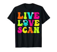 Funny Computed Tomography Tech Groovy Live Love Scan CT Tech T-Shirt
