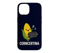 Funny Concertina Corncertina Pun Cute Corn Playing Accordion Case for iPhone 14
