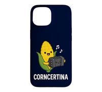 Funny Concertina Corncertina Pun Cute Corn Playing Accordion Case for iPhone 15
