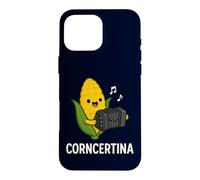 Funny Concertina Corncertina Pun Cute Corn Playing Accordion Case for iPhone 16 Pro Max