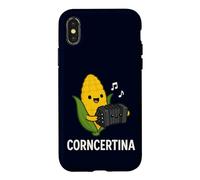 Funny Concertina Corncertina Pun Cute Corn Playing Accordion Case for iPhone X/XS