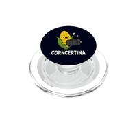 Funny Concertina Corncertina Pun Cute Corn Playing Accordion PopSockets PopGrip for MagSafe