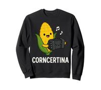 Funny Concertina Corncertina Pun Cute Corn Playing Accordion Sweatshirt