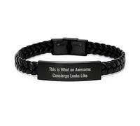 Funny Concierge Gifts, Interlaced Leather Bracelet for Concierge, This Is What An Awesome Concierge Looks Like Valentine's Unique Gifts from Men to Concierge