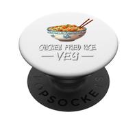 Funny Confused Chicken Fried Rice Veg Meme PopSockets Adhesive PopGrip
