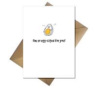 Funny Congratulations Card - I'm so egg-cited for you! Well Done University, New Job etc
