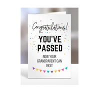 Funny Congratulations you've passed driving test card, gifts for men, women, him, her, presents for Christmas, Congrats, Joke, Just, now your grandparent can rest, A5-175_115