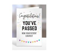 Funny Congratulations you've passed driving test card, gifts for men, women, him, her, presents for Christmas, Congrats, Joke, Just, now your patient can rest, A5-175_168
