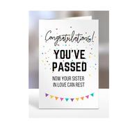 Funny Congratulations you've passed driving test card, gifts for men, women, him, her, presents for Christmas, Congrats, Joke, Just, now your sister in love can rest, A5-175_181