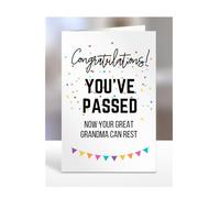 Funny Congratulations you've passed driving test card, gifts for men, women, him, her, presents for Christmas, Congrats, Joke, Just, now your great grandma can rest, A5-175_121