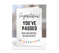 Funny Congratulations you've passed driving test card, gifts for men, women, him, her, presents for Christmas, Congrats, Joke, Just, now your mother in law can rest, A5-175_153