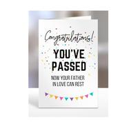 Funny Congratulations you've passed driving test card, gifts for men, women, him, her, presents for Christmas, Congrats, Joke, Just, now your father in love can rest, A5-175_87
